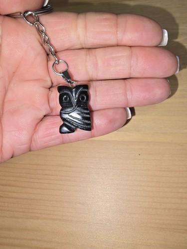 Obsidian healing stone owl - healing,