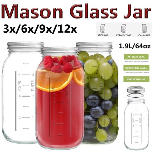 Large glass storage mason jars - large,