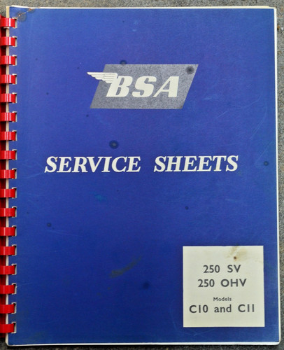 Original bsa service sheets - service,