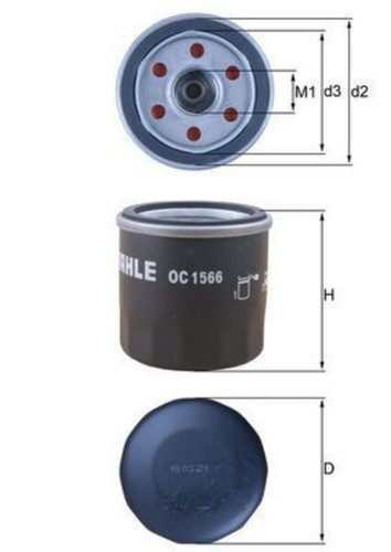 Oil filter mahle fits - fits, nissan