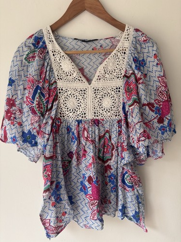 Zara crochet bodice printed - zara,