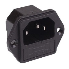 C14 iec fused inlet - fused, socket