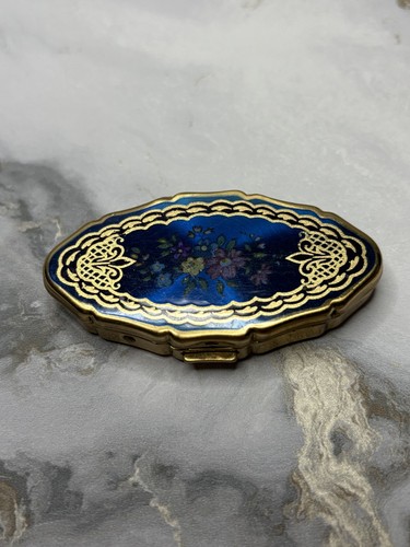Blue enamel and - and, brass