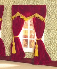 Plush Red Velvet Curtains for