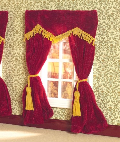 Plush red velvet - velvet, curtains