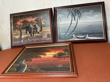 3  Art African Tribal Oil on