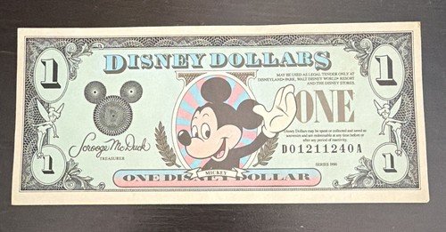 Disney dollars note 1990 - disney,
