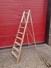 6ft Vintage Wooden Step Ladder, Sturdy, Retro Plant Stand Shelf Project