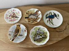 Set of 6 Decorative Small Bird Plates Various Vintage Makers
