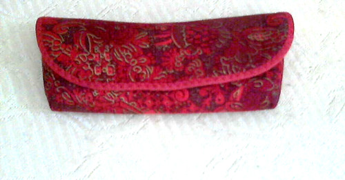 Red oriental prt fabric - oriental, eye