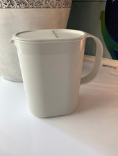 Vintage Retro Tupperware Slimline Fridge Door Jug Cream Beige 2 Pint 1529-3 VGC