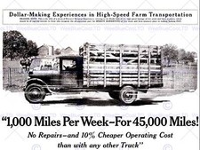 Advert Truck Lorry Livestock Wagon Speed Transport Usa Art Poster Cc6252