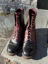 $758 Quan shoemaker black & burgundy boots - Horween leather, size 9.5E Sagara
