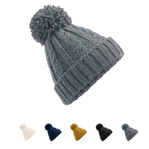Chunky cable knit beanie hats - cable,
