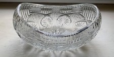 Large Vintage Cut Crystal Art Glass Banana Boat Shaped Fruit Bowl Weight 2.8kg