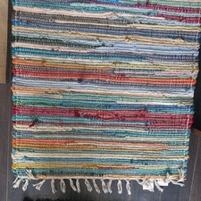 Shanti Handwoven RAG Rug Multicolored 120CMX75CM Hand-Woven Recycled Fabric