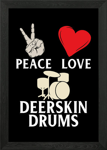 Peace love deerskin drums - deerskin,