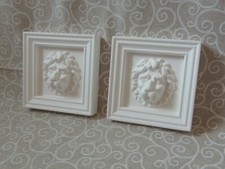 pair of traditional lions head design door window frame architrave corner blocks