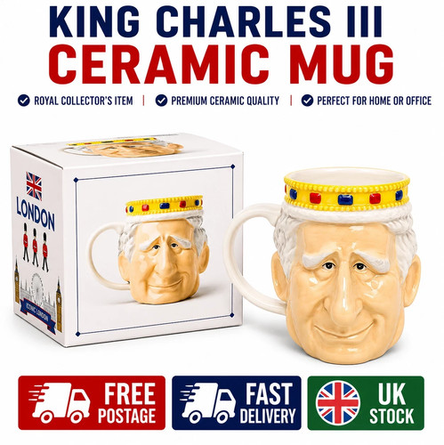 King charles iii ceramic head - king,