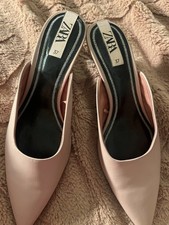 ZARA Pink Leather Mule Pointed