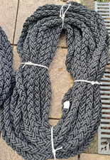 28mm Octoplait multifilament polypropylene boat rope Black  Floating 35mtr