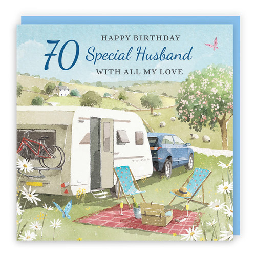 70th husband birthday card - 70th,
