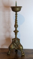 Antique Large 15,5" Church Altar Candlestick Candle Holder Solid Brass 