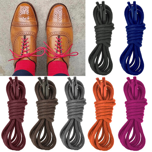 Shoe laces thin round waxed - shoe,