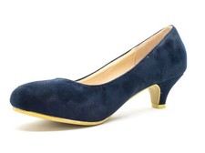 WOMENS LADIES LOW KITTEN HEEL