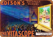 METAL SIGN - Thomas Edison's Vitascope -- Vintage Look