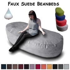 Beanbag Bed FAUX SUEDE Sofa Bean Bag Giant Large Seat Sac Sofa Filled or Cover