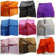 1x Small Soft Silk Feel Satin Plain Bold Colours Ladies Fashion Scarf 50cmx50cm