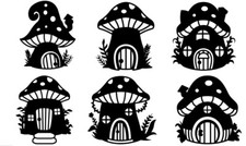 6 Fairy Toadstool Vinyl Decal