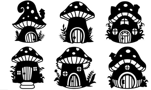 Fairy toadstool vinyl decal - 6,
