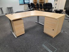 Used L Shape Office Corner Desk with Lockable 3 Drawer Pedestal.📦 UK DELIVERY