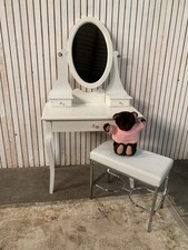 White IKEA HEMNES dressing table with Mirror and Stool