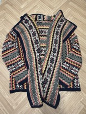 Papaya Women’s Size 16 Fair Isle Knit Cardigan Nordic  Jumper Boho Waterfall
