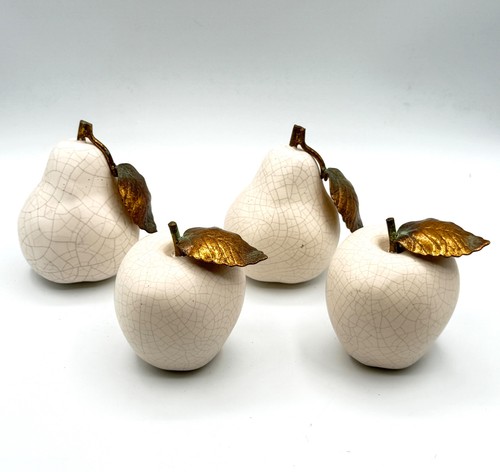 Ceramic ivory crackle fruit - ivory,