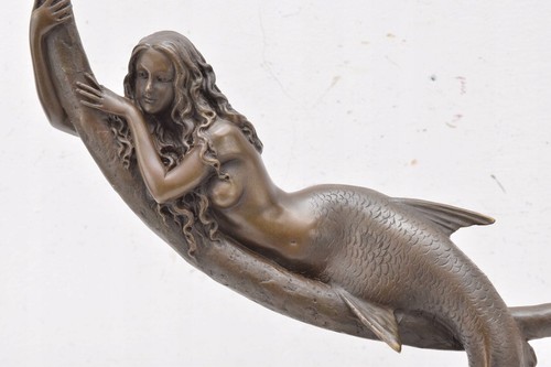 Bronze woman statue mermaid - woman,