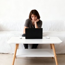 Retro White Coffee Table with