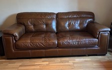 Large Brown Leather Sofa