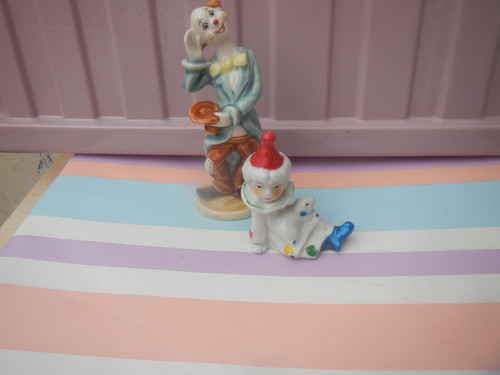 Two vintage ceramic clown - ceramic,