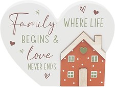 Heart Family Plaque Wooden
