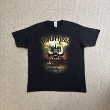 Motorhead 2014 Tour Aftershock Big Logo Black Print Band T Shirt Tee Size XL