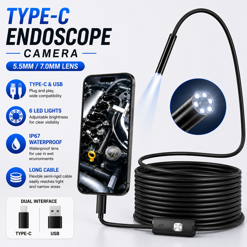 Usb type endoscope borescope - type, c