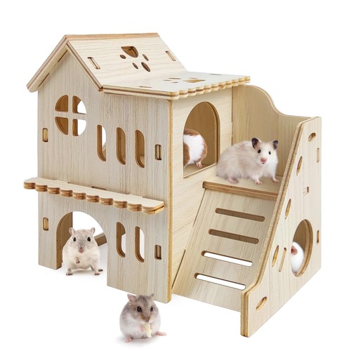 Hamster hideout wooden house - hamster,