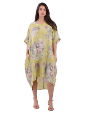 Italian Floral Linen Dress