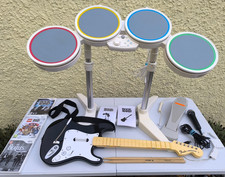 Wii Rockband Complete Set. Drums, Guitar Microphone, Leads, Dongles and 3x Games