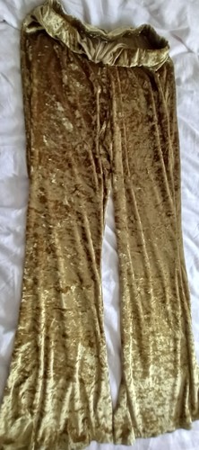 Ladies gold velvet look flared