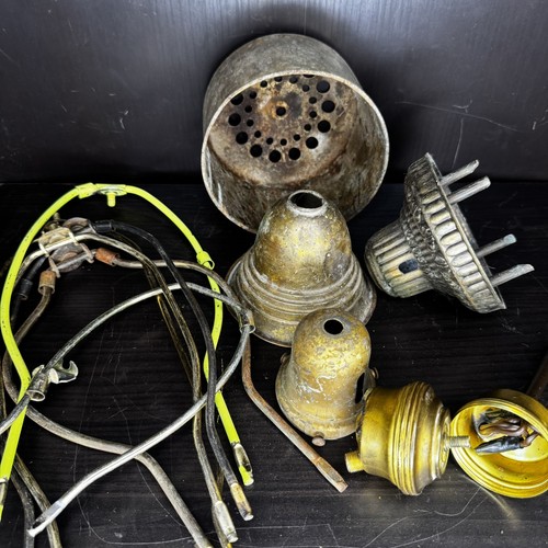 Antique lamp parts mixed lot - lamp,